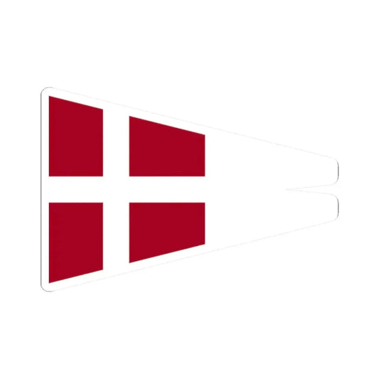Naval Rank Flag of Denmark - Chief of Squadron (Denmark) STICKER Vinyl Kiss-Cut Decal 2 Inch White - The Sticker Space