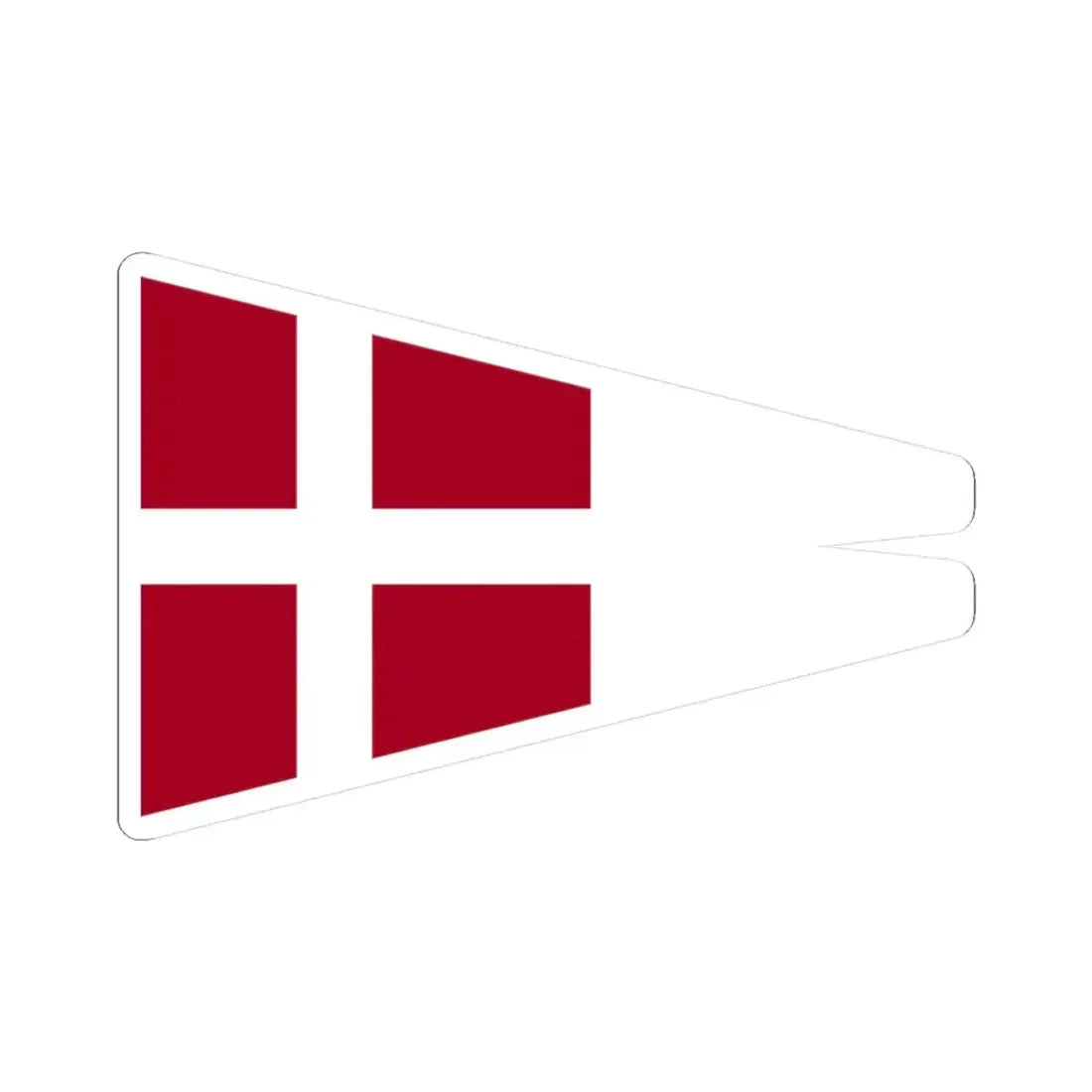 Naval Rank Flag of Denmark - Chief of Squadron (Denmark) STICKER Vinyl Kiss-Cut Decal 3 Inch White - The Sticker Space