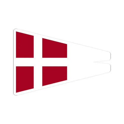 Naval Rank Flag of Denmark - Chief of Squadron (Denmark) STICKER Vinyl Kiss-Cut Decal 3 Inch White - The Sticker Space