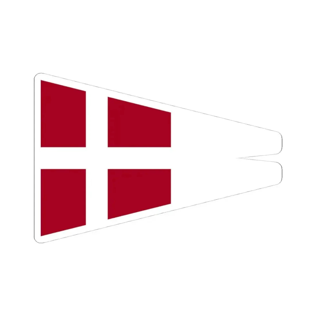 Naval Rank Flag of Denmark - Chief of Squadron (Denmark) STICKER Vinyl Kiss-Cut Decal 4 Inch White - The Sticker Space