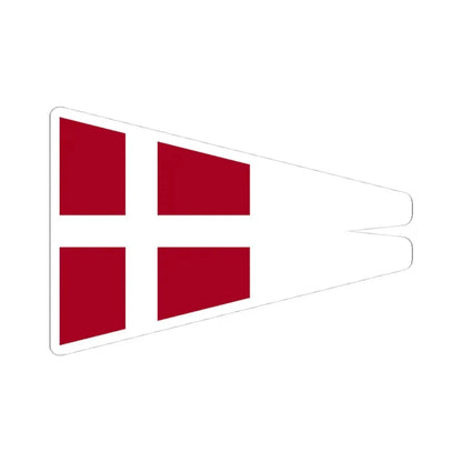 Naval Rank Flag of Denmark - Chief of Squadron (Denmark) STICKER Vinyl Kiss-Cut Decal 4 Inch White - The Sticker Space