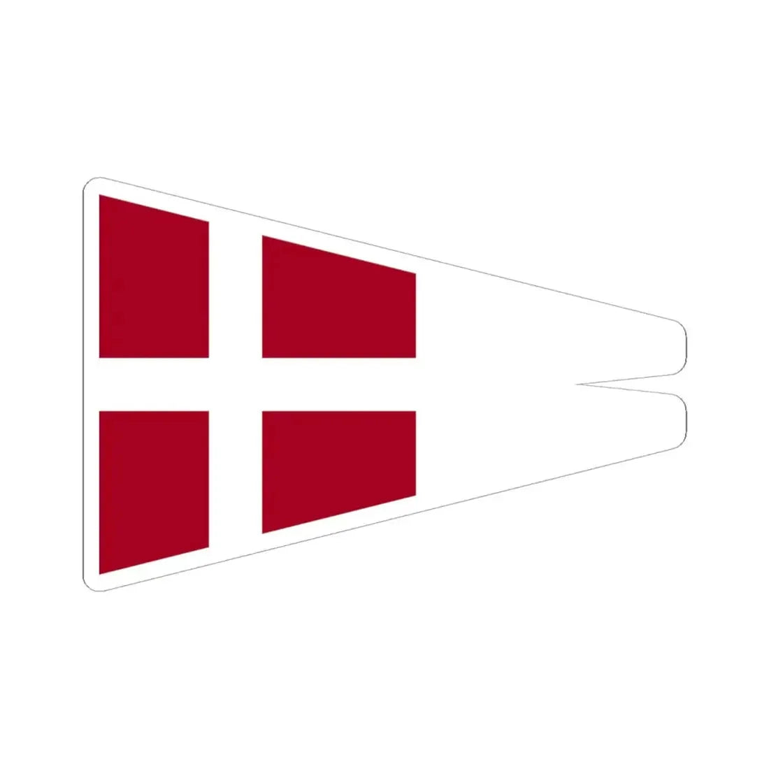 Naval Rank Flag of Denmark - Chief of Squadron (Denmark) STICKER Vinyl Kiss-Cut Decal 6 Inch White - The Sticker Space