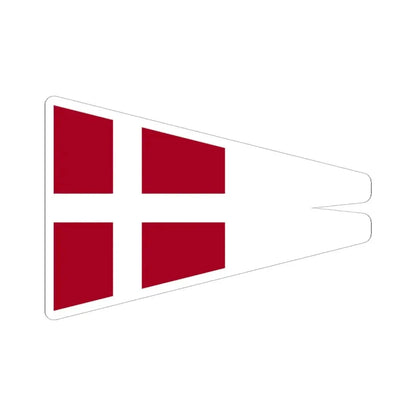 Naval Rank Flag of Denmark - Chief of Squadron (Denmark) STICKER Vinyl Kiss-Cut Decal 6 Inch White - The Sticker Space