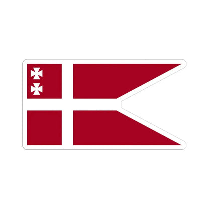 Naval Rank Flag of Denmark - Counter admiral 1858 (Denmark) STICKER Vinyl Kiss-Cut Decal 4 Inch White - The Sticker Space