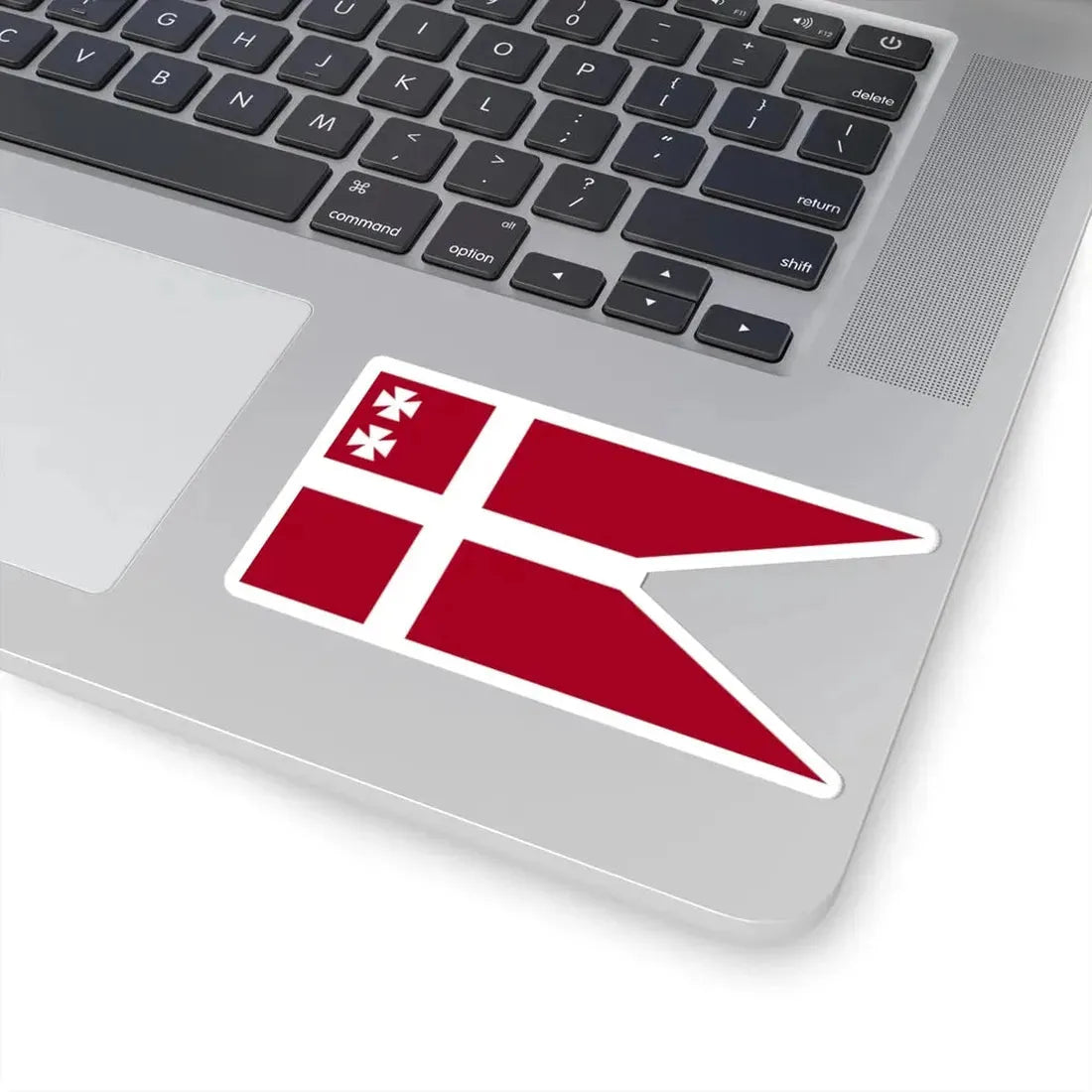 Naval Rank Flag of Denmark - Counter admiral 1858 (Denmark) STICKER Vinyl Kiss-Cut Decal - The Sticker Space