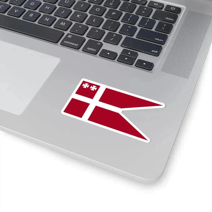 Naval Rank Flag of Denmark - Counter admiral 1880 (Denmark) STICKER Vinyl Kiss-Cut Decal - The Sticker Space