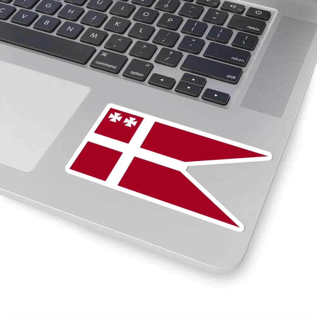 Naval Rank Flag of Denmark - Counter admiral 1880 (Denmark) STICKER Vinyl Kiss-Cut Decal - The Sticker Space