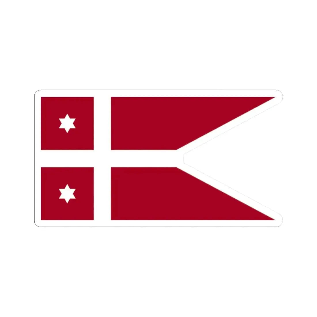 Naval Rank Flag of Denmark - Rear Admiral (Denmark) STICKER Vinyl Kiss-Cut Decal 2 Inch White - The Sticker Space