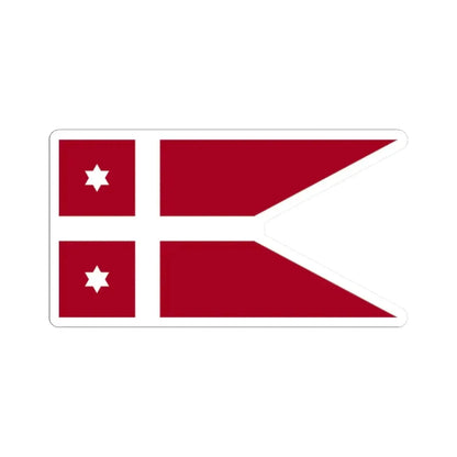 Naval Rank Flag of Denmark - Rear Admiral (Denmark) STICKER Vinyl Kiss-Cut Decal 2 Inch White - The Sticker Space