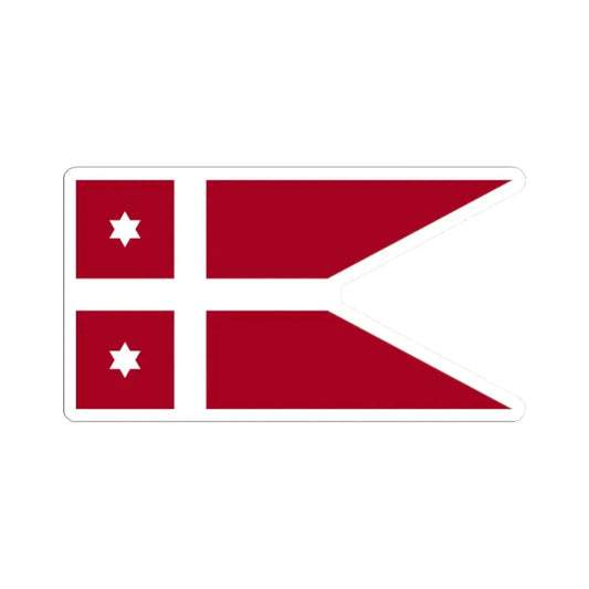 Naval Rank Flag of Denmark - Rear Admiral (Denmark) STICKER Vinyl Kiss-Cut Decal 2 Inch White - The Sticker Space