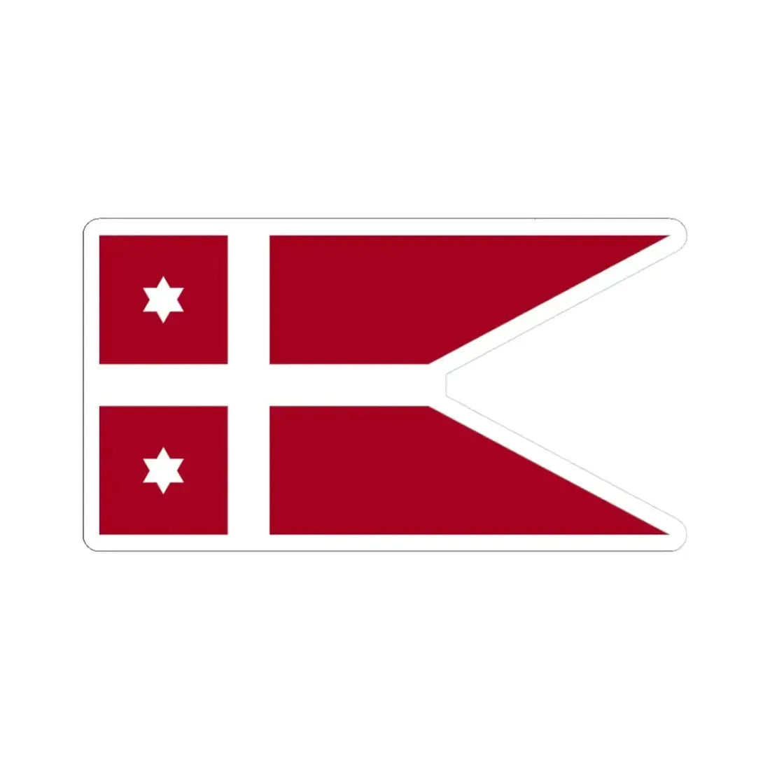 Naval Rank Flag of Denmark - Rear Admiral (Denmark) STICKER Vinyl Kiss-Cut Decal 3 Inch White - The Sticker Space
