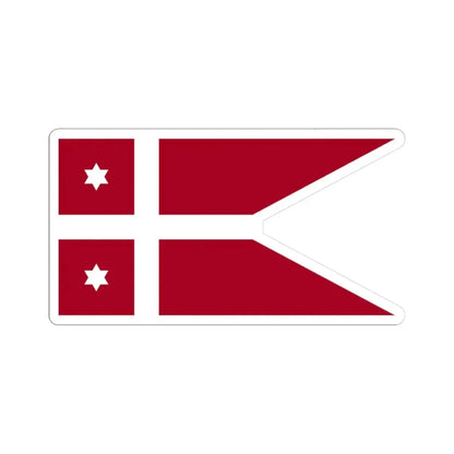 Naval Rank Flag of Denmark - Rear Admiral (Denmark) STICKER Vinyl Kiss-Cut Decal 3 Inch White - The Sticker Space