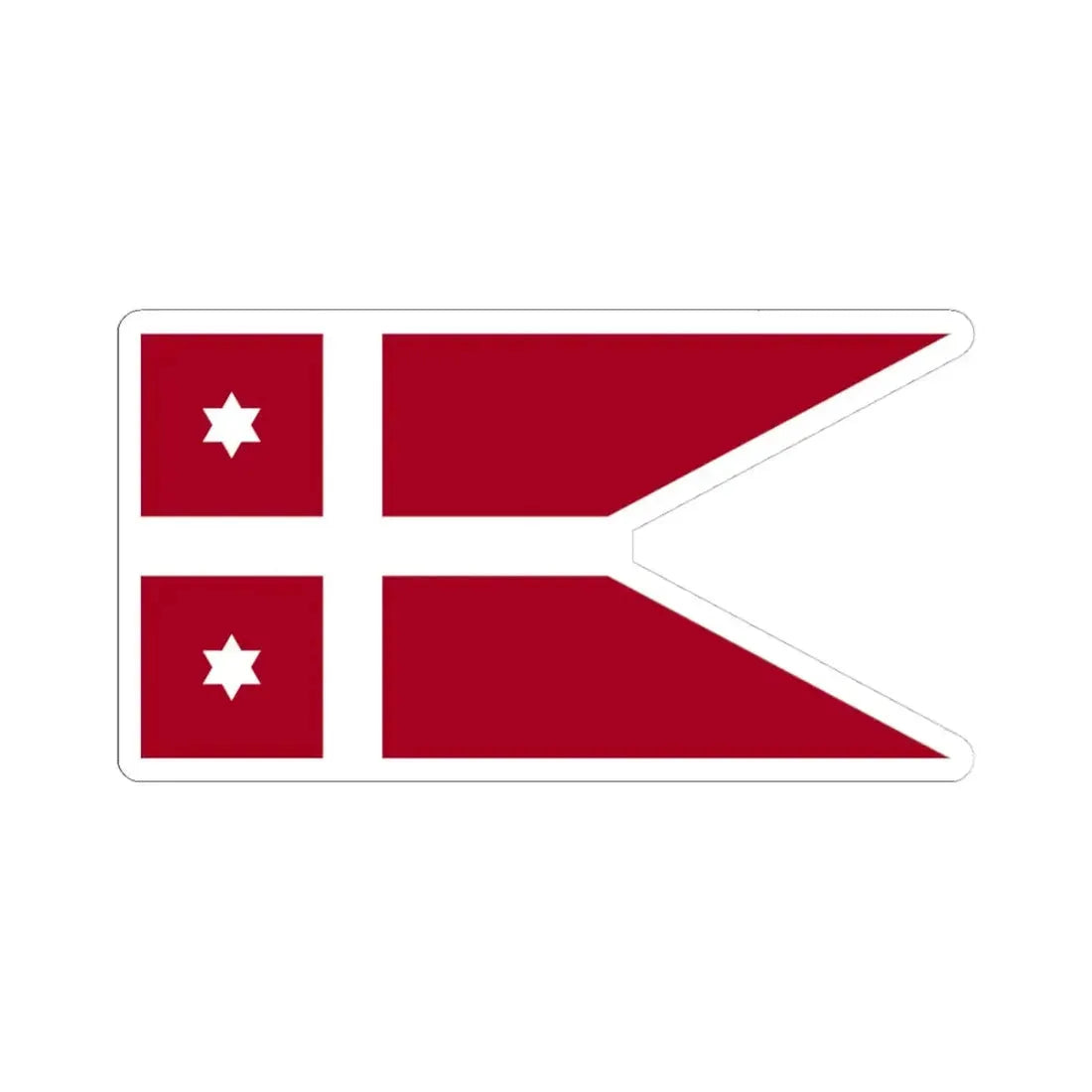 Naval Rank Flag of Denmark - Rear Admiral (Denmark) STICKER Vinyl Kiss-Cut Decal 4 Inch White - The Sticker Space