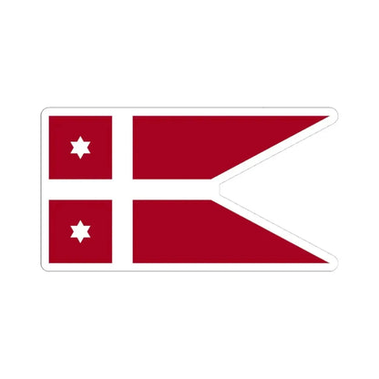 Naval Rank Flag of Denmark - Rear Admiral (Denmark) STICKER Vinyl Kiss-Cut Decal 4 Inch White - The Sticker Space