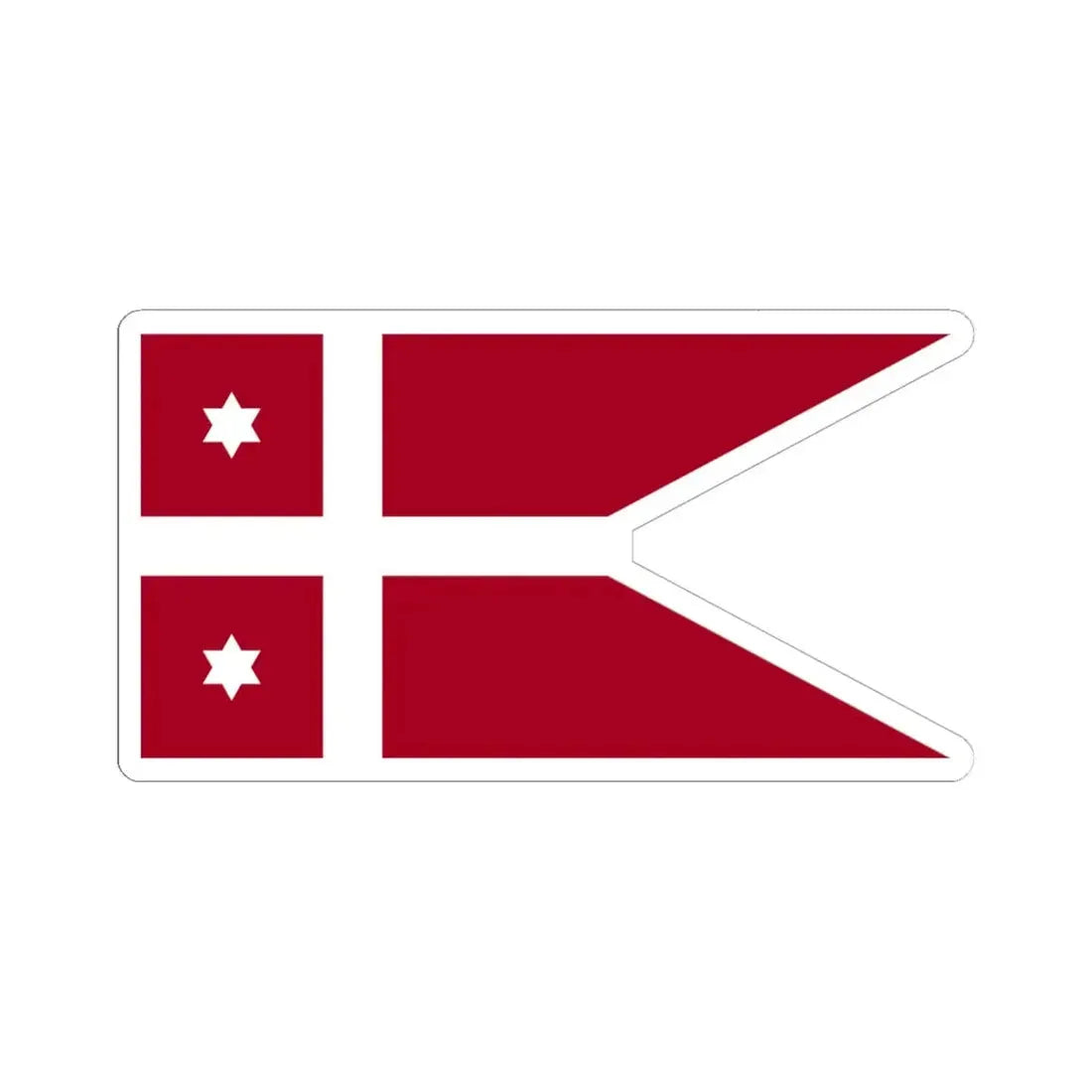Naval Rank Flag of Denmark - Rear Admiral (Denmark) STICKER Vinyl Kiss-Cut Decal 6 Inch White - The Sticker Space