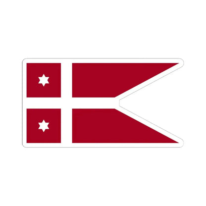 Naval Rank Flag of Denmark - Rear Admiral (Denmark) STICKER Vinyl Kiss-Cut Decal 6 Inch White - The Sticker Space