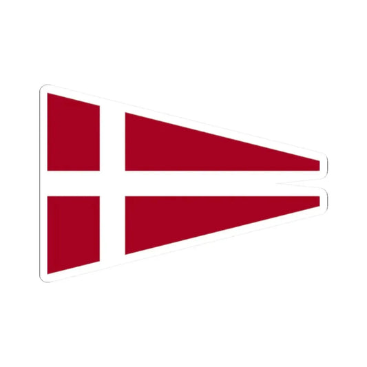 Naval Rank Flag of Denmark - Senior Officer Afloat (Denmark) STICKER Vinyl Kiss-Cut Decal 2 Inch White - The Sticker Space