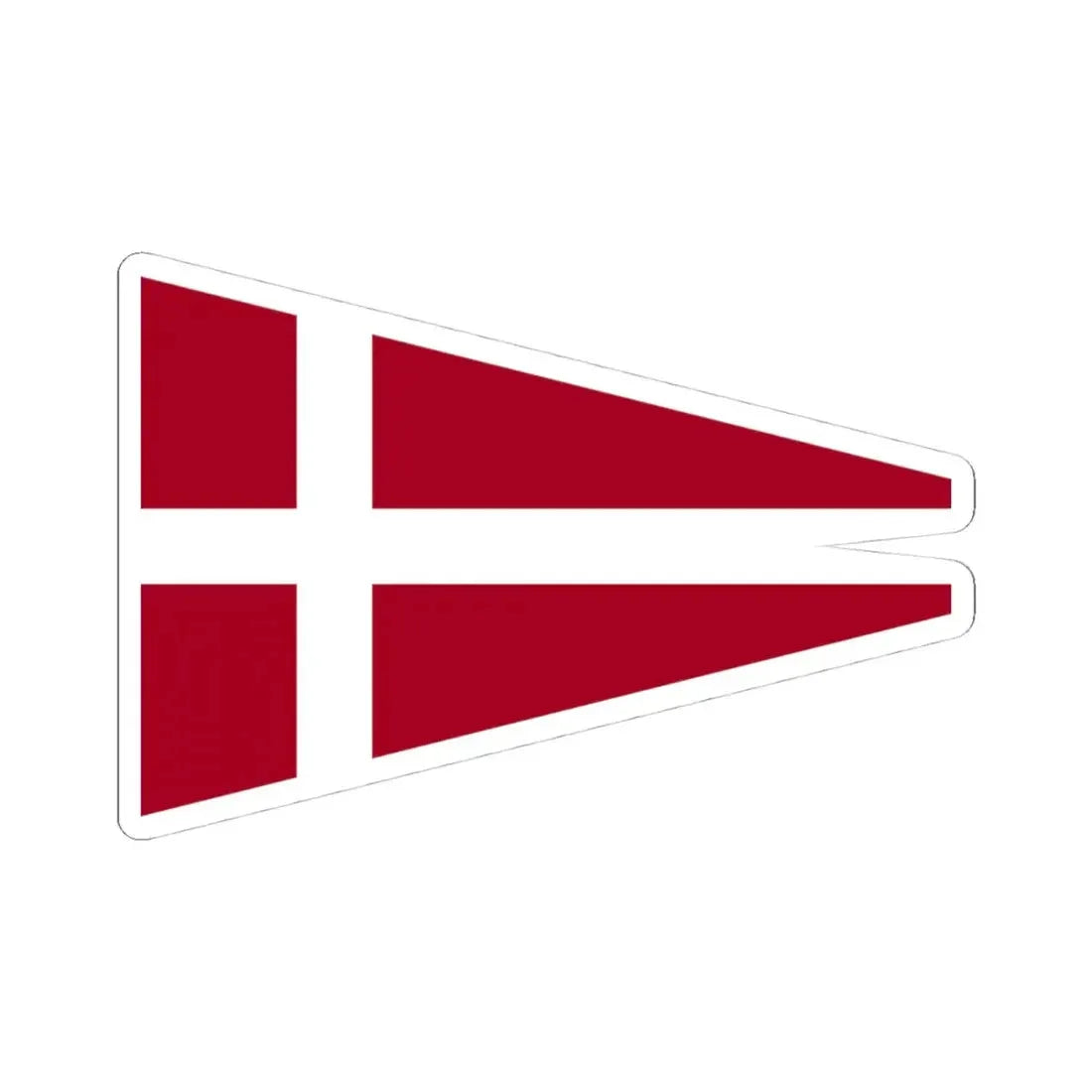 Naval Rank Flag of Denmark - Senior Officer Afloat (Denmark) STICKER Vinyl Kiss-Cut Decal 4 Inch White - The Sticker Space