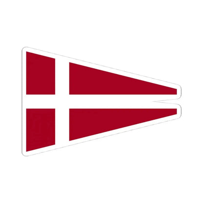 Naval Rank Flag of Denmark - Senior Officer Afloat (Denmark) STICKER Vinyl Kiss-Cut Decal 4 Inch White - The Sticker Space