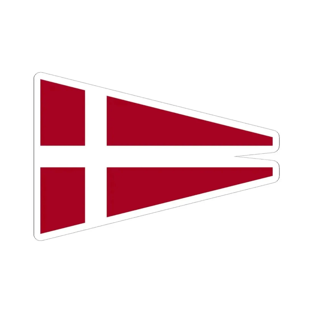 Naval Rank Flag of Denmark - Senior Officer Afloat (Denmark) STICKER Vinyl Kiss-Cut Decal 6 Inch White - The Sticker Space