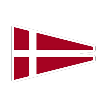 Naval Rank Flag of Denmark - Senior Officer Afloat (Denmark) STICKER Vinyl Kiss-Cut Decal 6 Inch White - The Sticker Space