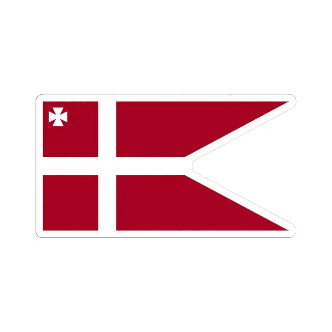 Naval Rank Flag of Denmark - Vice Admiral 1880 (Denmark) STICKER Vinyl Kiss-Cut Decal 3 Inch White - The Sticker Space