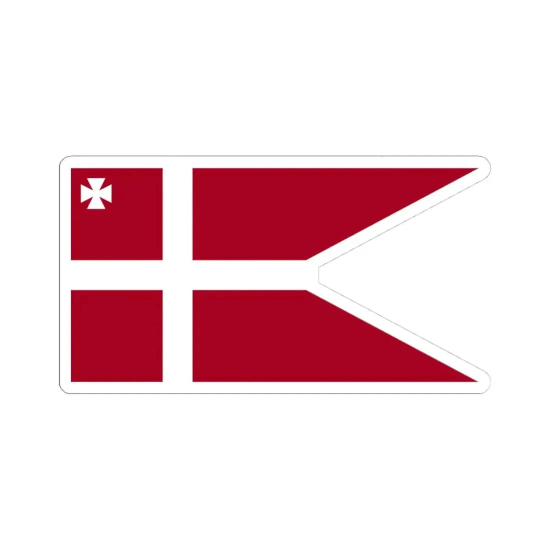 Naval Rank Flag of Denmark - Vice Admiral 1880 (Denmark) STICKER Vinyl Kiss-Cut Decal 4 Inch White - The Sticker Space