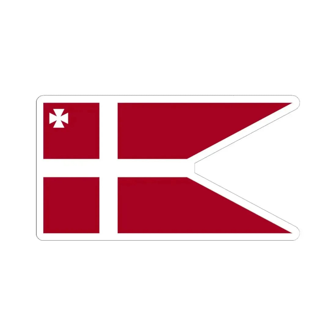 Naval Rank Flag of Denmark - Vice Admiral 1880 (Denmark) STICKER Vinyl Kiss-Cut Decal 6 Inch White - The Sticker Space