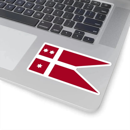 Naval Rank Flag of Denmark - Vice Admiral (Denmark) STICKER Vinyl Kiss-Cut Decal - The Sticker Space