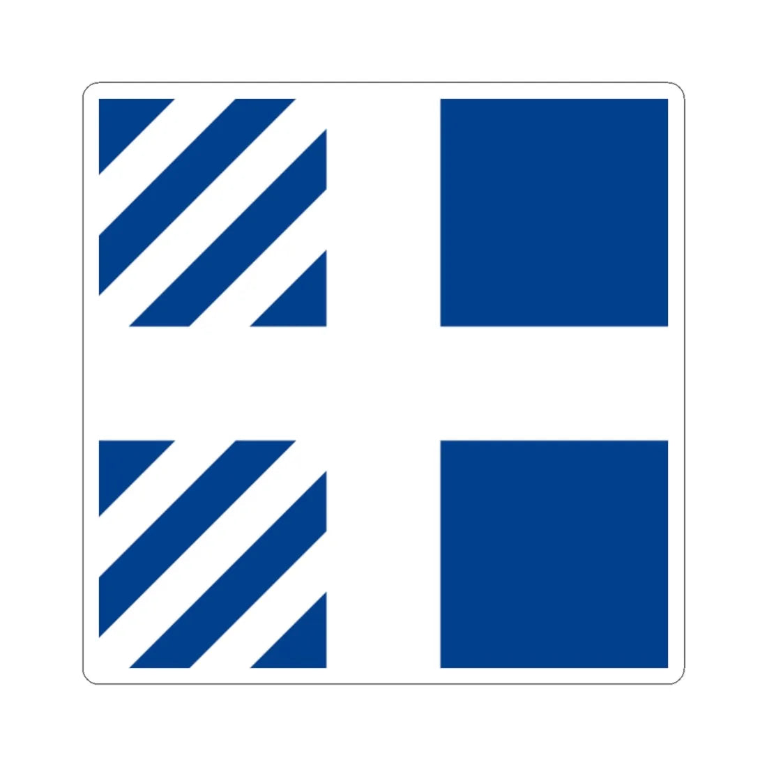 Naval rank flag of Ministers of Greece (Greece) STICKER Vinyl Kiss-Cut Decal 2 Inch White - The Sticker Space