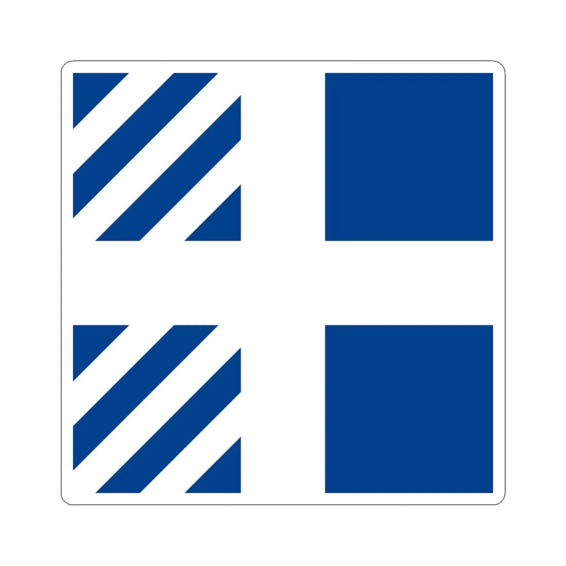 Naval rank flag of Ministers of Greece (Greece) STICKER Vinyl Kiss-Cut Decal 3 Inch White - The Sticker Space