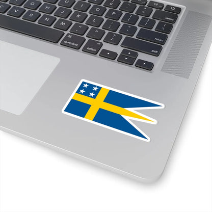 Naval Rank Flag of Sweden - Amiralsflagga (Sweden) STICKER Vinyl Kiss-Cut Decal - The Sticker Space