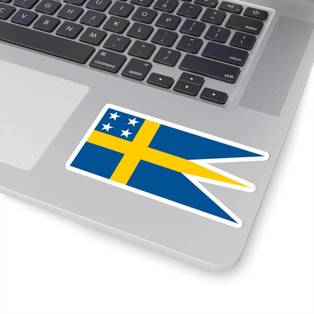 Naval Rank Flag of Sweden - Amiralsflagga (Sweden) STICKER Vinyl Kiss-Cut Decal - The Sticker Space