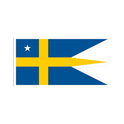 Naval Rank Flag of Sweden - Flottiljamiralsflagga (Sweden) STICKER Vinyl Kiss-Cut Decal 2 Inch White - The Sticker Space