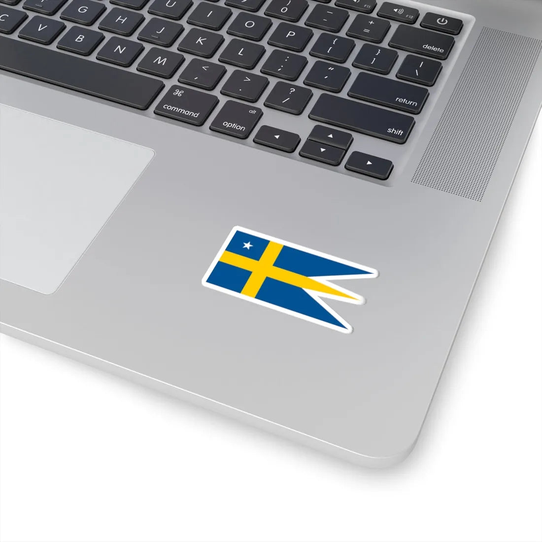 Naval Rank Flag of Sweden - Flottiljamiralsflagga (Sweden) STICKER Vinyl Kiss-Cut Decal - The Sticker Space