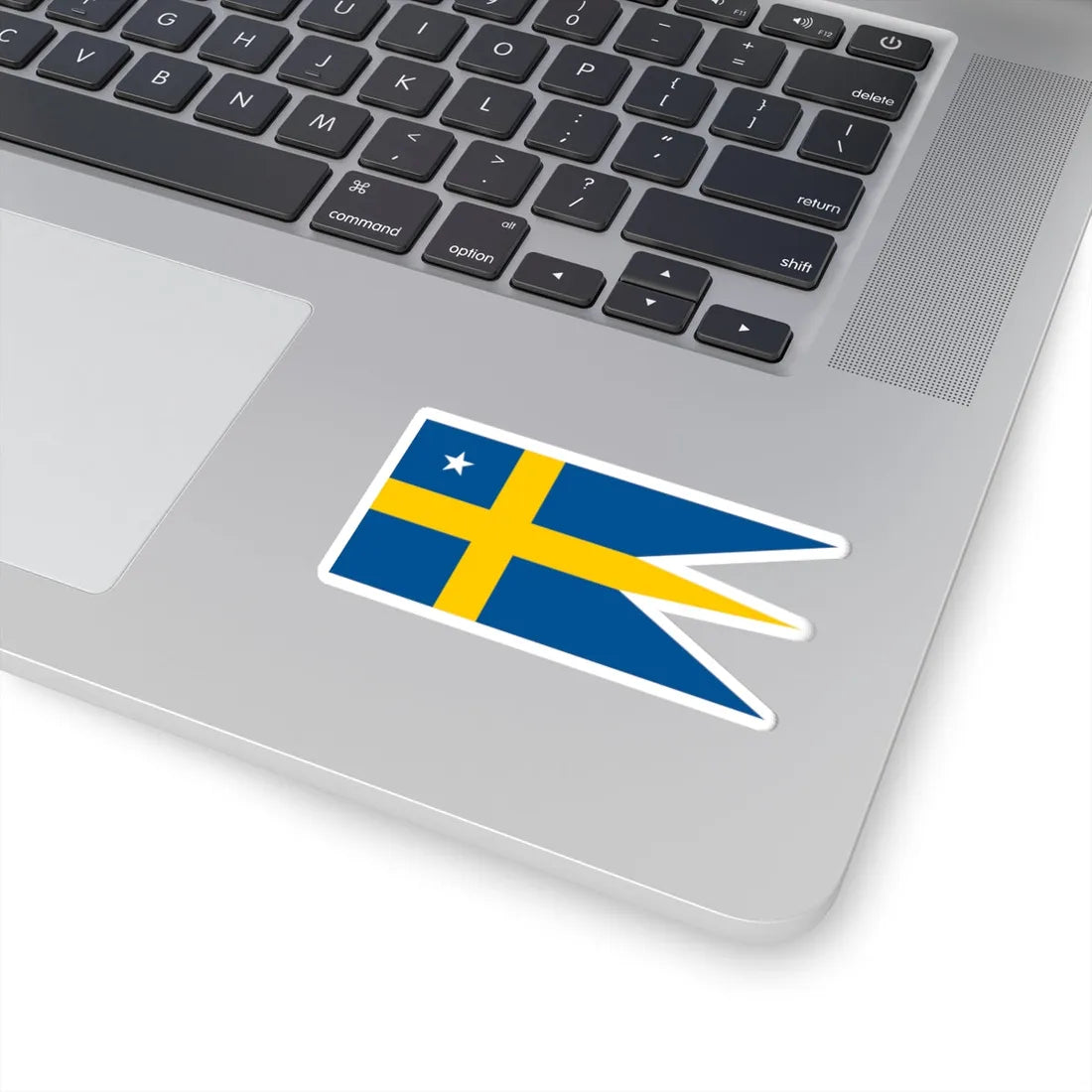 Naval Rank Flag of Sweden - Flottiljamiralsflagga (Sweden) STICKER Vinyl Kiss-Cut Decal - The Sticker Space