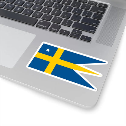 Naval Rank Flag of Sweden - Flottiljamiralsflagga (Sweden) STICKER Vinyl Kiss-Cut Decal - The Sticker Space