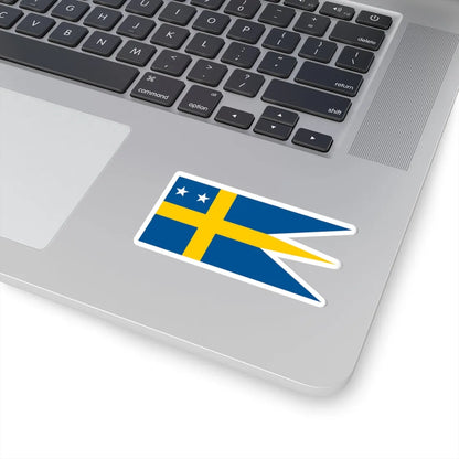 Naval Rank Flag of Sweden - Konteramiralsflagga (Sweden) STICKER Vinyl Kiss-Cut Decal - The Sticker Space