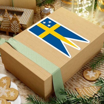 Naval Rank Flag of Sweden - Viceamiralsflagga (Sweden) STICKER Vinyl Kiss-Cut Decal - The Sticker Space