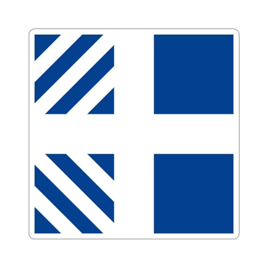 Naval rank flag of the Minister of Defence of Greece (Greece) STICKER Vinyl Kiss-Cut Decal 2 Inch White - The Sticker Space