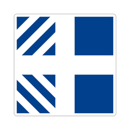 Naval rank flag of the Minister of Defence of Greece (Greece) STICKER Vinyl Kiss-Cut Decal 2 Inch White - The Sticker Space