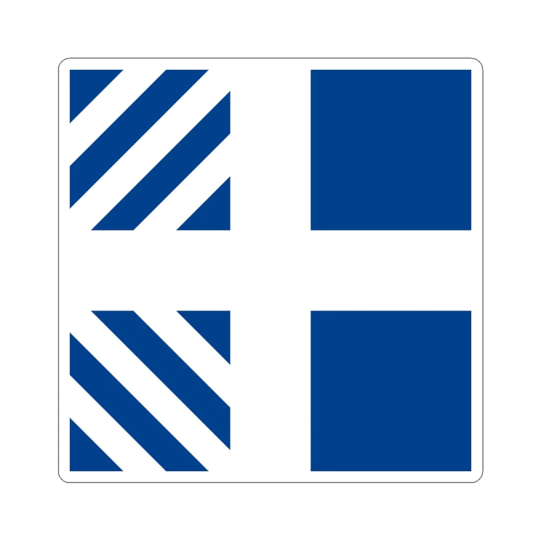 Naval rank flag of the Minister of Defence of Greece (Greece) STICKER Vinyl Kiss-Cut Decal 3 Inch White - The Sticker Space