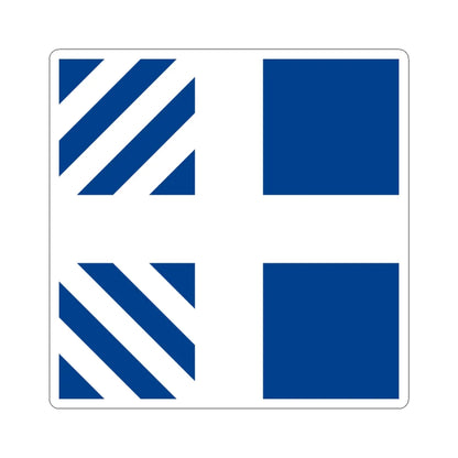Naval rank flag of the Minister of Defence of Greece (Greece) STICKER Vinyl Kiss-Cut Decal 3 Inch White - The Sticker Space