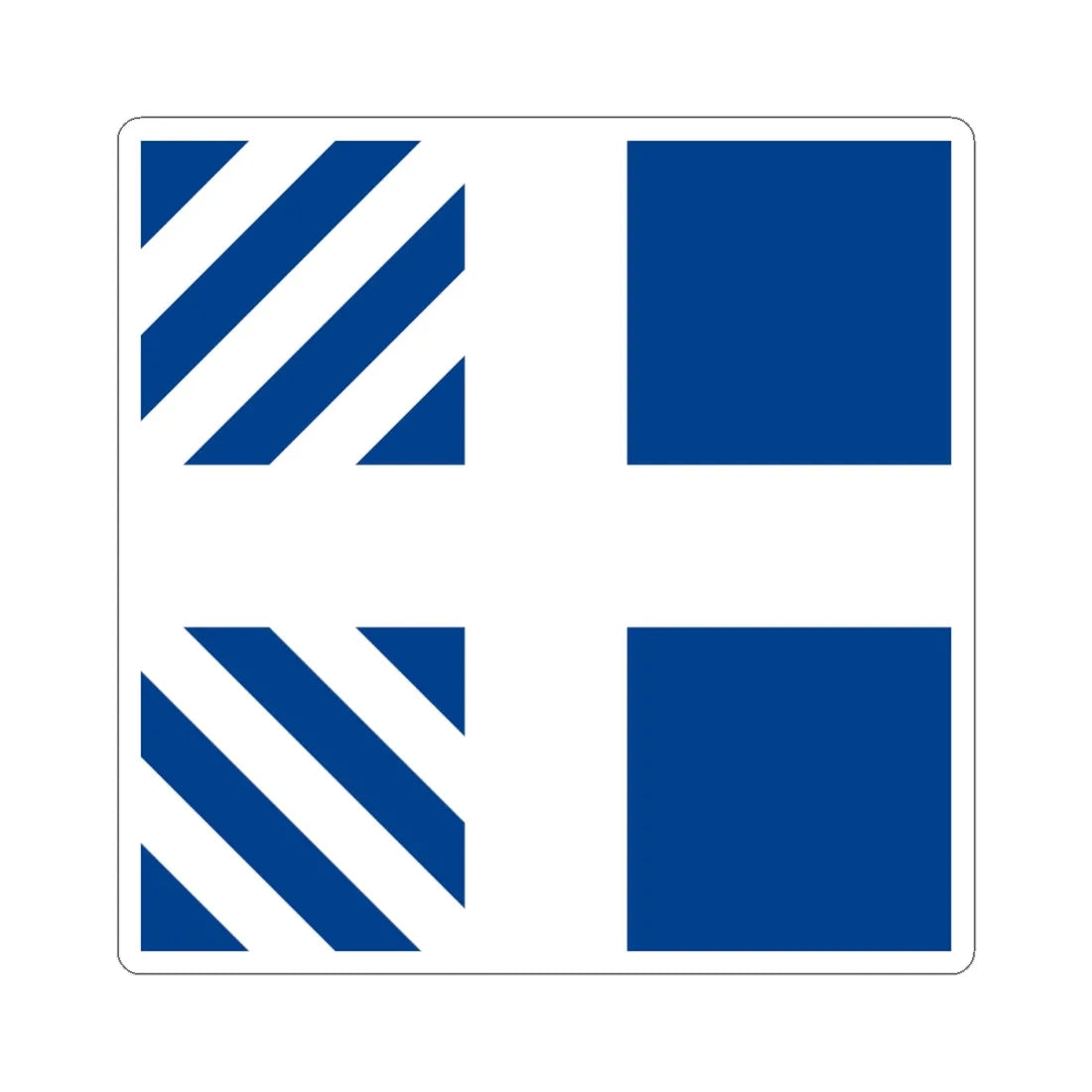 Naval rank flag of the Minister of Defence of Greece (Greece) STICKER Vinyl Kiss-Cut Decal 4 Inch White - The Sticker Space