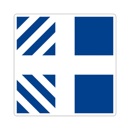 Naval rank flag of the Minister of Defence of Greece (Greece) STICKER Vinyl Kiss-Cut Decal 4 Inch White - The Sticker Space