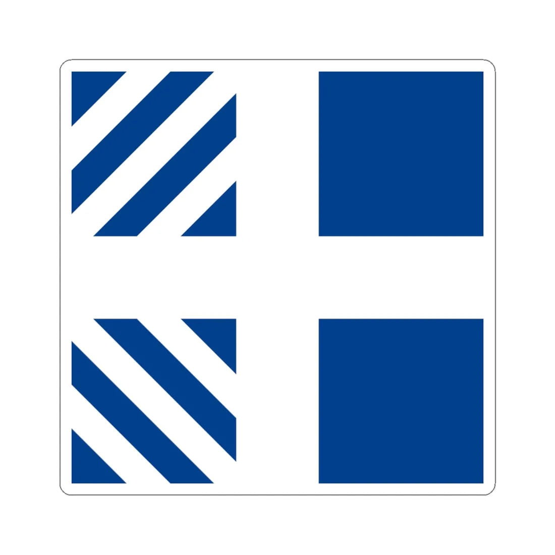 Naval rank flag of the Minister of Defence of Greece (Greece) STICKER Vinyl Kiss-Cut Decal 6 Inch White - The Sticker Space