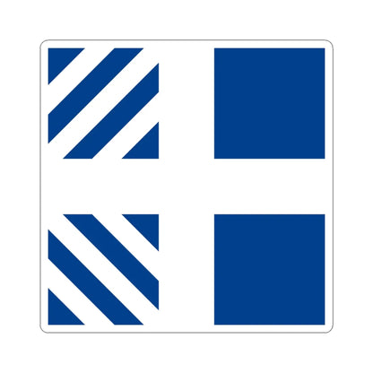 Naval rank flag of the Minister of Defence of Greece (Greece) STICKER Vinyl Kiss-Cut Decal 6 Inch White - The Sticker Space