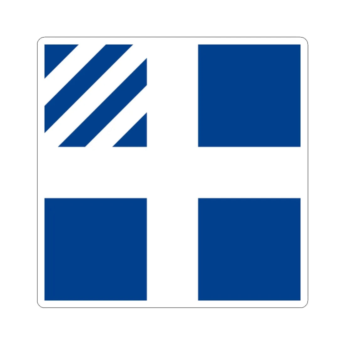 Naval rank flag of the Prime Minister of Greece (Greece) STICKER Vinyl Kiss-Cut Decal 2 Inch White - The Sticker Space