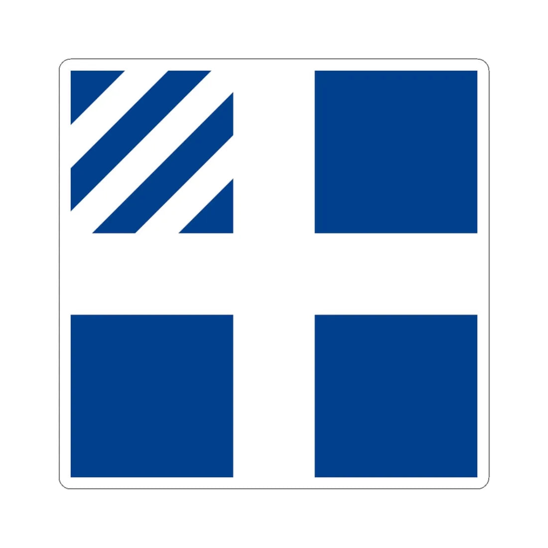 Naval rank flag of the Prime Minister of Greece (Greece) STICKER Vinyl Kiss-Cut Decal 3 Inch White - The Sticker Space