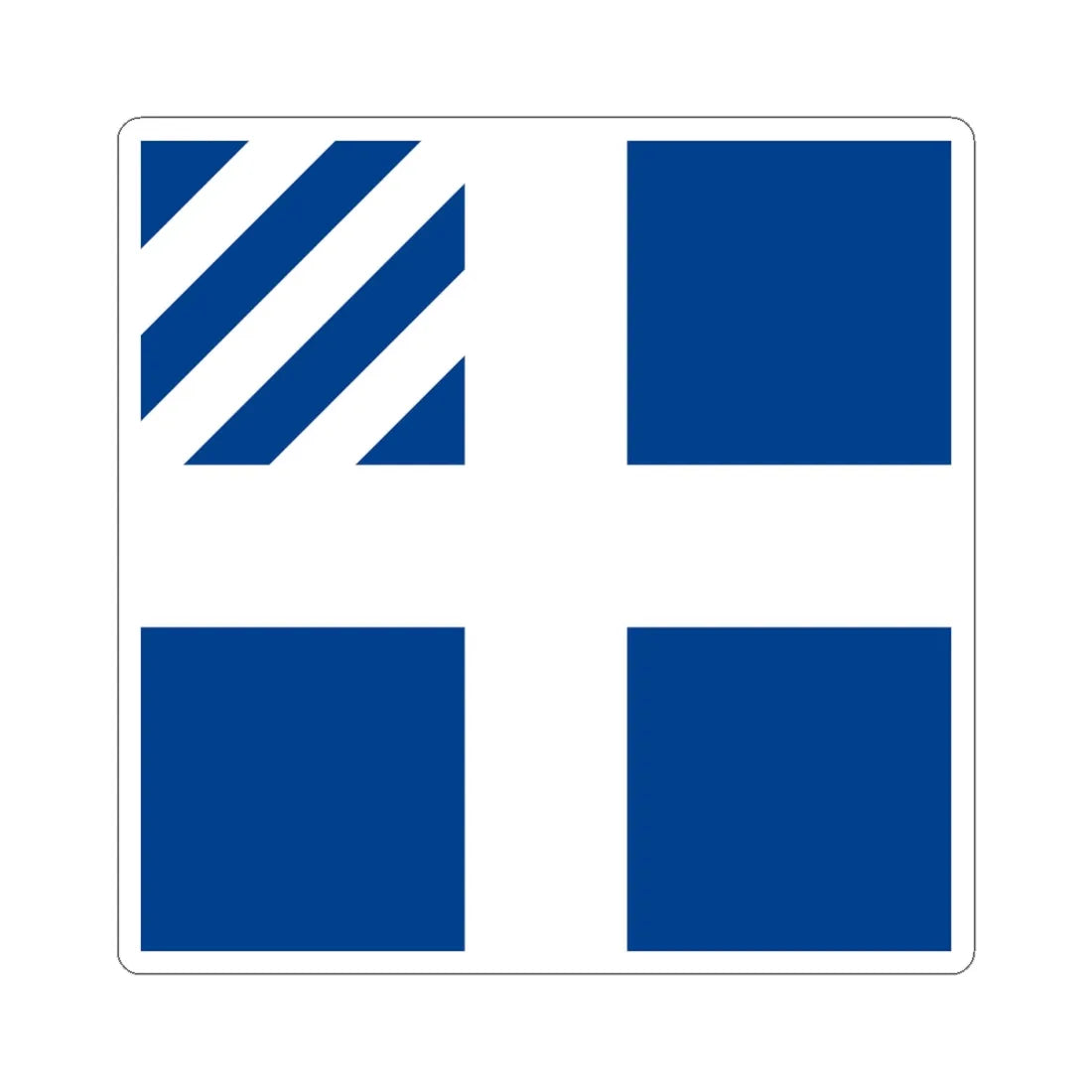 Naval rank flag of the Prime Minister of Greece (Greece) STICKER Vinyl Kiss-Cut Decal 4 Inch White - The Sticker Space